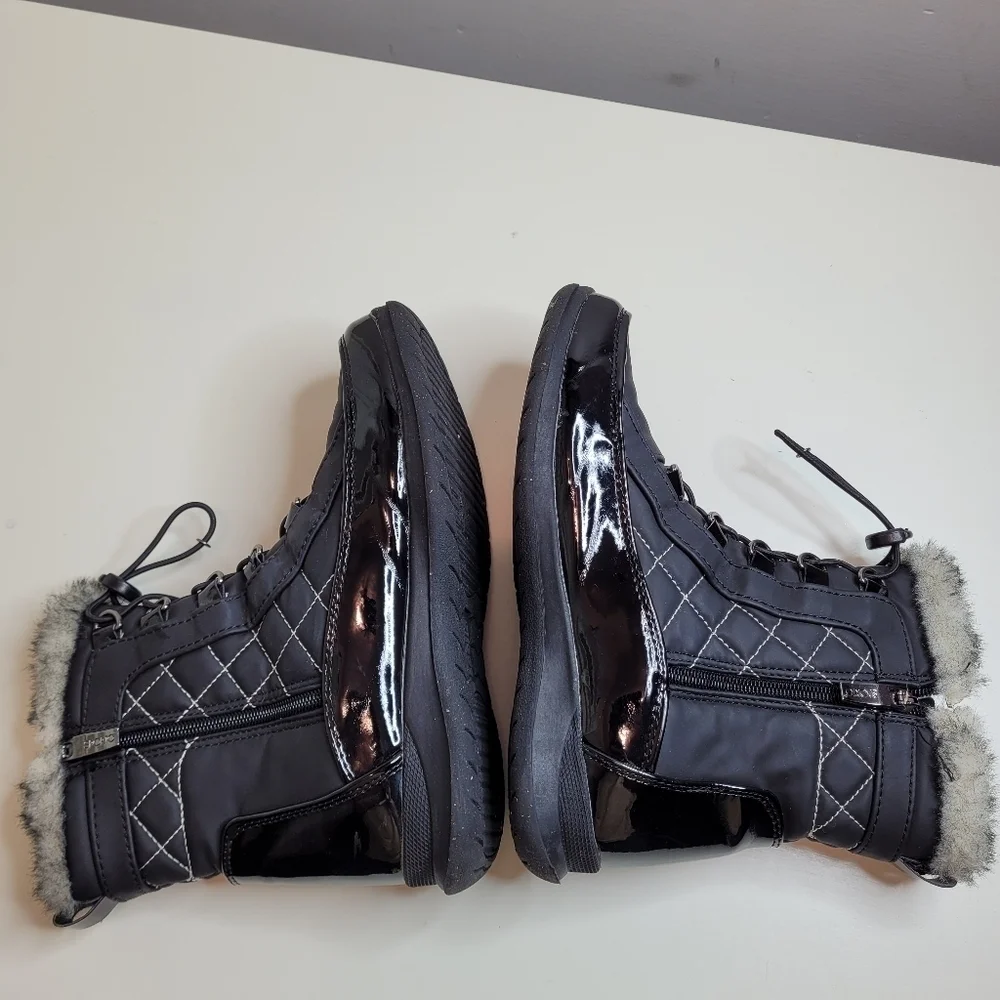 SPORTO Black Jenny Water-resistant Faux Fur Trim Boots/Booties Size Women's 5.5